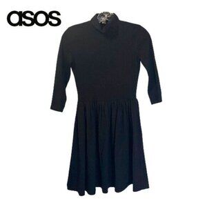 ASOS DESIGN Women's High‎ neck Smock Dress in Black
